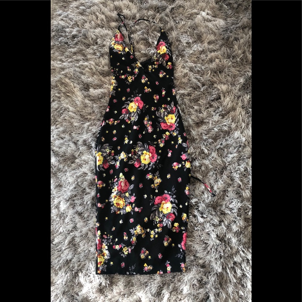Flower midi body con dress